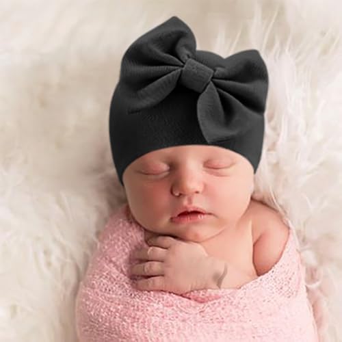 Newborn Baby Hats and Mittens Set Infant Bow Beanie Cap Toddler Gloves Newborn - Image 3