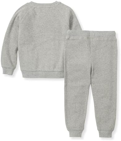 Burt's Bees Baby Boys Shirt and Pant Set, Long Sleeve Top & Bottom Outfit Bundle - Image 2