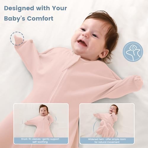 ZIGJOY Swaddle Sleep Sack 3-6 Months, 1.0 Tog Cotton Baby Swaddle Blanket - Image 3