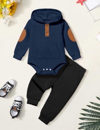 Fommy Baby Boy Clothes Colorblocked Long Sleeve Hoodie + Long Pants 2PCS Fall - Image 6