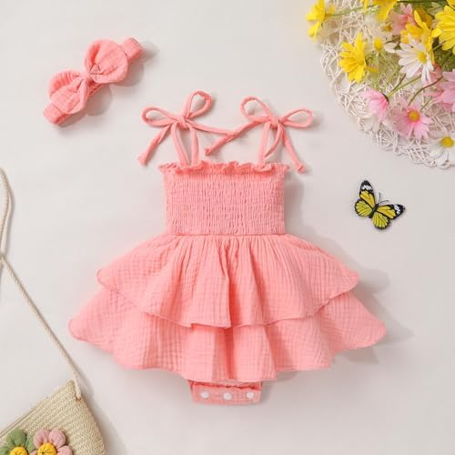 YOUNGER TREE Baby Girl Clothes Infant Summer Romper Dress Sleeveless Bodysuit - Image 2