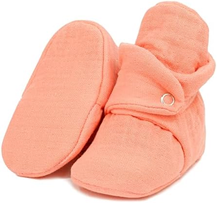 Ella Bonna Baby Booties Organic Cotton Muslin Newborn Baby Slippers Baby Boy by EllaBonna