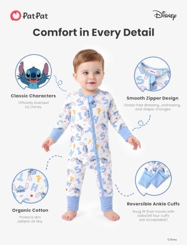 Disney Baby Organic Cotton Zip Footie Clothes Romper Outfit - Image 6