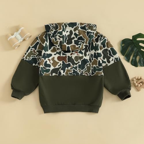 Baby Toddler Boy Girl Hoodies Camouflage Half Zip-up Sweatshirt Unisex Hooded - Image 4
