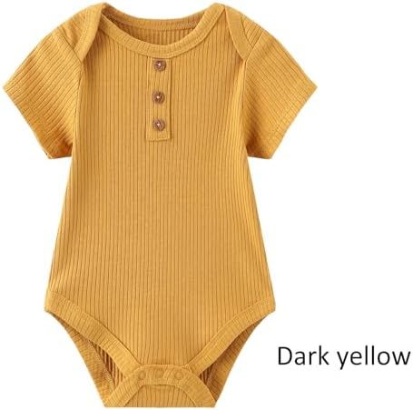 Ruliby Baby Bodysuit and Pant Set Summer Ribbed Mix Match Infant Clothes - Image 2