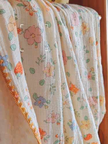 Baby Swaddel Blanket Cotton Muslin Thick Crib Bedding Dotted Backing Double - Image 4