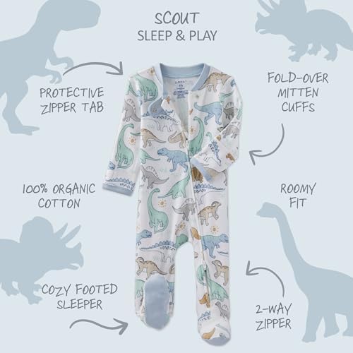 Butterblu Scout Sleep & Play 100% Organic Cotton Footed Zip Front PJs | GOTS - Image 2