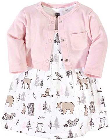 Hudson Baby Infant and Toddler Girls Cotton Dress and Cardigan Set by HudsonBaby