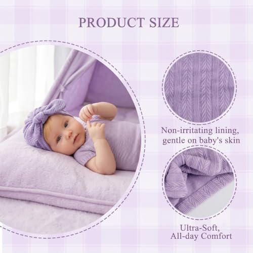 4Pack Preemie Hats Soft Ribbed Knit Baby Girl Turban Bow Hospital Caps - Image 2