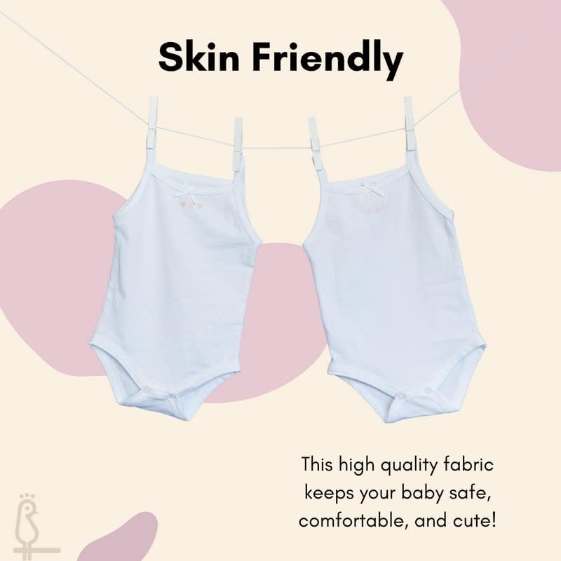 Feathers Baby Girl Tank Top Bodysuit Cotton One Piece 2 Pack, Sizes 3M-36M - Image 5