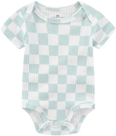 Ruliby Baby Bodysuit and Pant Set Summer Ribbed Mix Match Infant Clothes - Image 2