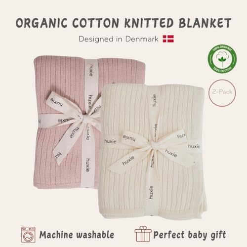 Receiving Blankets, 100% Organic Cotton Knit, Newborn Baby Swaddle | - Image 3
