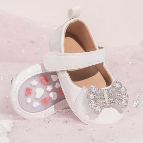 Meckior Infant Baby Girls Soft Sole Bowknot Princess Wedding Dress Mary Jane - Image 4