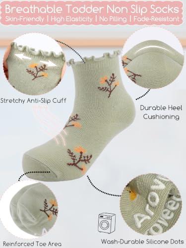 Aroveea Toddler Socks Non Slip Grip Ankle Baby 12 Pack - Image 6