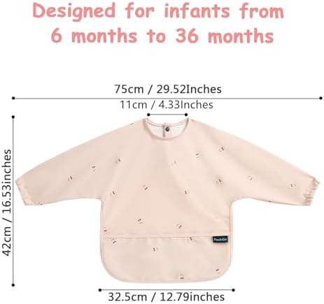 Weaning Bib with Long Sleeves & BLW, Soft and Skin-Friendly Material - Image 2