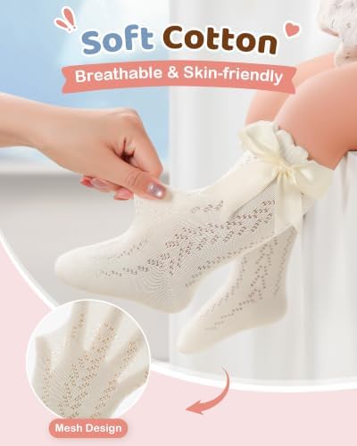 Toddler Girl Ruffle Socks Baby Girls Knee High Socks - Image 3