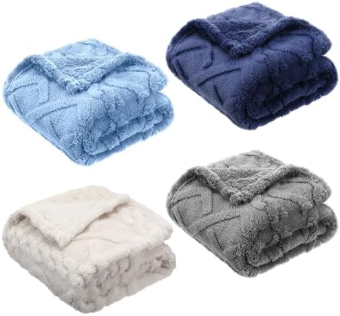VitalCozy 4 Pcs Fleece Baby Blankets 3D Plush Soft Newborn, Warm Receiving by VitalCozy