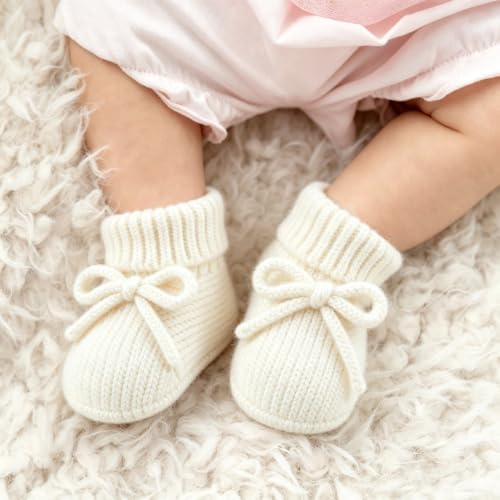 Jastore Baby Booties Newborn First Walkers Cozy Shoes Warm Knit Soft Booties - Image 2
