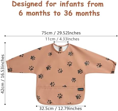 Weaning Bib with Long Sleeves & BLW, Soft and Skin-Friendly Material - Image 2