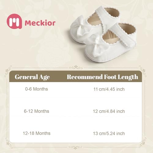 Meckior Infant Baby Girls Soft Sole Bowknot Princess Wedding Dress Mary Jane - Image 4