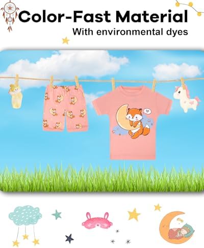 DAUGHTER QUEEN Girls Summer Pajamas Set 4 Pieces 100% Cotton Sleepwear Size 18 - Image 7