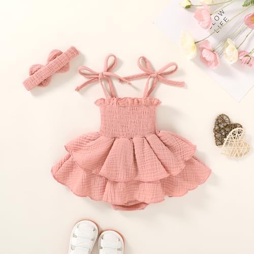 YOUNGER TREE Baby Girl Clothes Infant Summer Romper Dress Sleeveless Bodysuit - Image 3