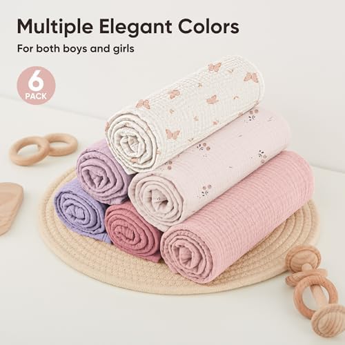 Bearmoss 6 Pack Muslin Burp Cloths - Image 5