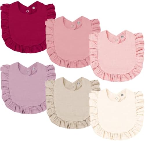 Oiomniv Muslin Baby Bibs, 100% Cotton Bandana Drool Bibs Soft Cotton Adjustable by Oiomniv