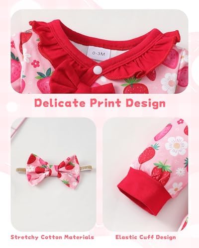 Mikrdoo Newborn Baby Girl Clothes Long Sleeve Romper - Image 7