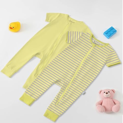 Jimonda Baby Romper Short Sleeve Cotton Pajamas 2-Way Zipper - Image 6