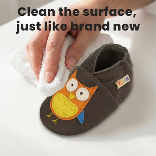 YALION Baby Soft Leather Shoes Suede Sole Infant Toddler First Walking Sports - Image 6