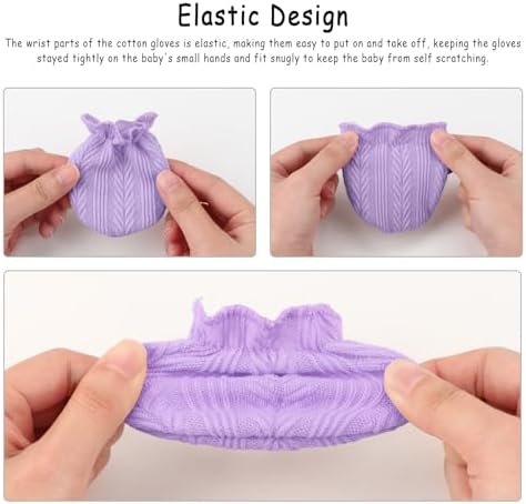 BQUBO Baby Turban Hats and Mittens Set Newborn Infant Hospital Hats Caps - Image 7