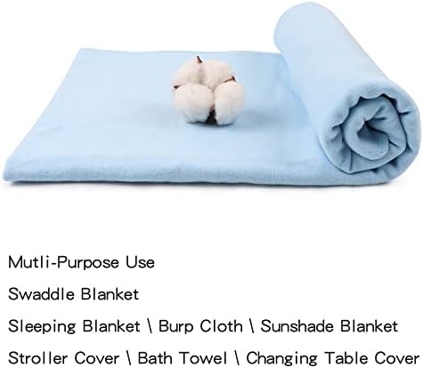 PESAAT Cotton Baby Swaddle Hat Set Newborn Infant Hats Receiving Blankets - Image 2