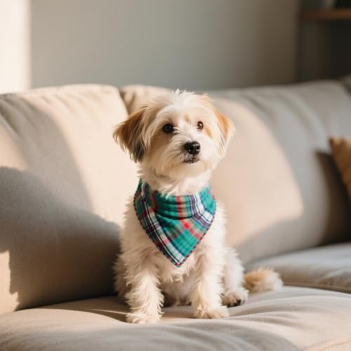 Double Layers Two Tones Dog Cotton Bandana Bibs Scarf DCB20 G&R - Image 7