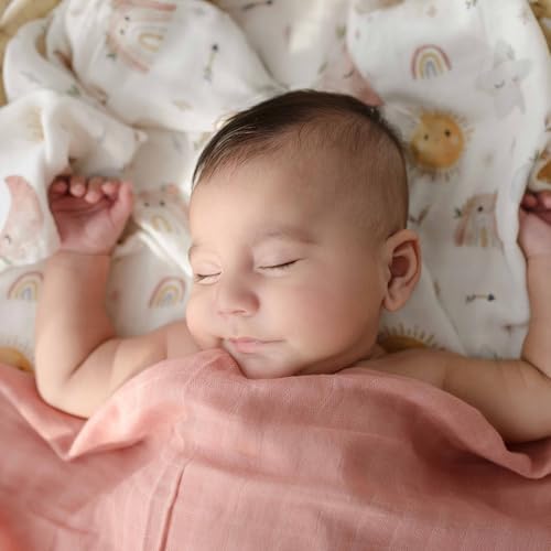 Muslin Swaddle Blankets for Newborns, Bamboo Viscose and Cotton Baby Blanket - Image 3
