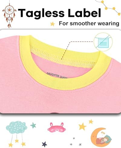 DAUGHTER QUEEN Girls Summer Pajamas Set 4 Pieces 100% Cotton Sleepwear Size 18 - Image 3