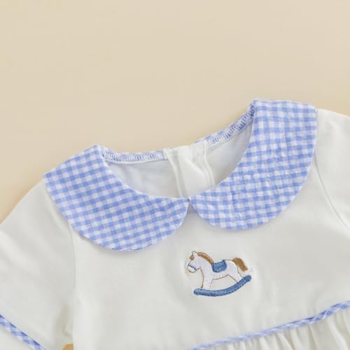 Baby Boy Girl Bubble Romper Short Sleeve Collar Summer Bodysuit - Image 4