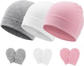 Newborn Baby Hats and Mittens Set Infant Beanie Cap Toddler Gloves Newborn by AQOKKA