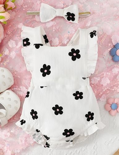 Fullfamous Baby Girl Ruffled Jumpsuit and Headband Set - Image 2
