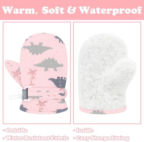 Sarfel Toddler Mittens Waterproof Toddler Gloves Baby Winter Mittens Toddler - Image 2