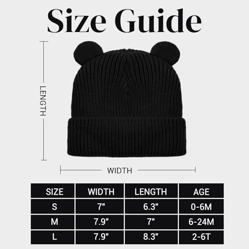 Bear Baby Beanie Knitted Baby Winter Hat Infant Toddler Boys Girls Beanie - Image 6