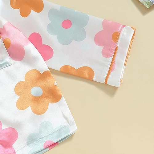 Kids Baby Girl Boy Satin Pajamas Set Button Down Sleep Shirt Top+Long Pants - Image 6