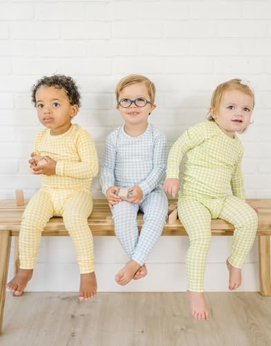 moimoln Cotton Modal Baby Toddler Pajamas Check Solid Leopard 6M-8Y - Image 3