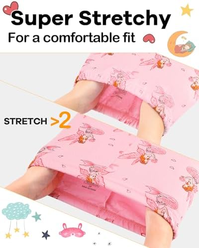 DAUGHTER QUEEN Girls Summer Pajamas Set 4 Pieces 100% Cotton Sleepwear Size 18 - Image 4