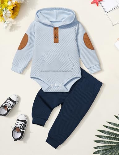 Fommy Baby Boy Clothes Colorblocked Long Sleeve Hoodie + Long Pants 2PCS Fall - Image 6