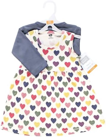 Hudson Baby Infant and Toddler Girls Cotton Dress and Cardigan Set - Image 2