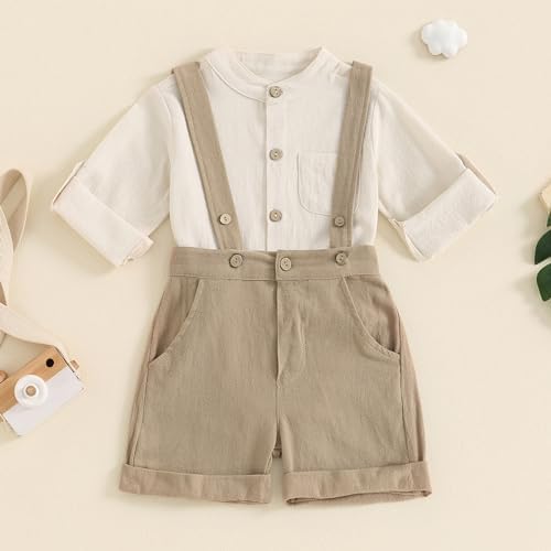 PUHHAPIEY Baby Boy Gentleman Wedding Outfit Dress Romper Suspender Pants | 0 3 - Image 2