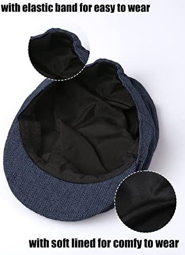 A&J DESIGN Baby Boys Newsboy Cap Toddler Kids Tweed Vintage Flat Hat - Image 4