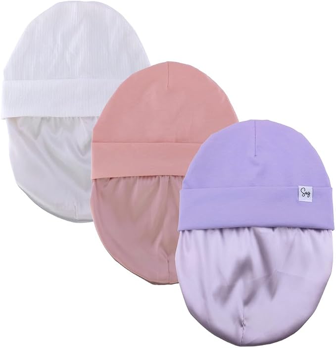 Jersey Beanie Hat for Newborn Baby Boys Girls Silky Satin Lined Hats Bonnet - Image 5