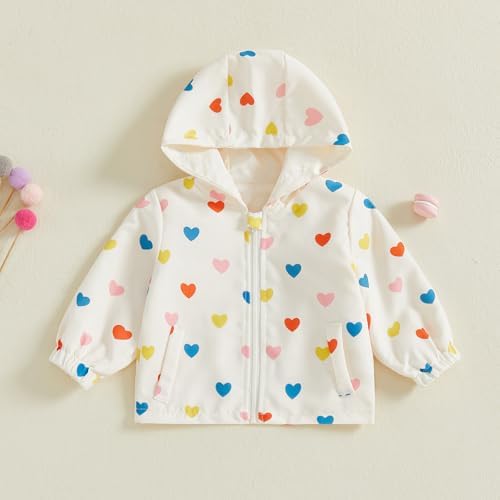 Toddler Girl Windbreaker Jacket Strawberry Baby Girls Hooded Fall Jackets Long - Image 4